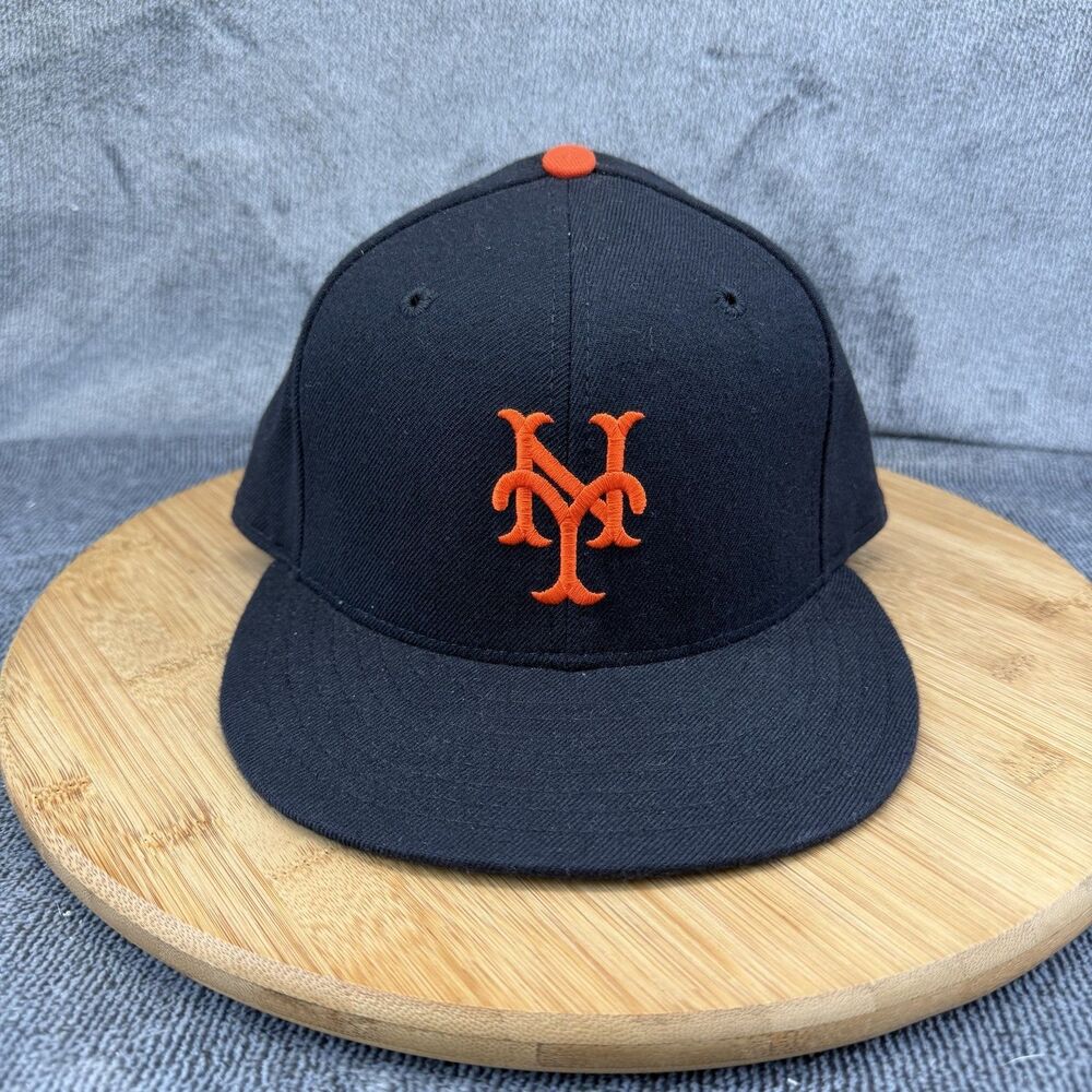 New York Mets Vtg Hat Cap Fitted Mens Size 7 Wool New Era 90s USA Cooperstown
